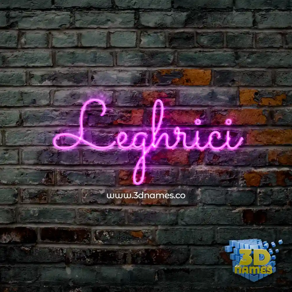 leghrici in Pink Neon style - 3D name wallpaper