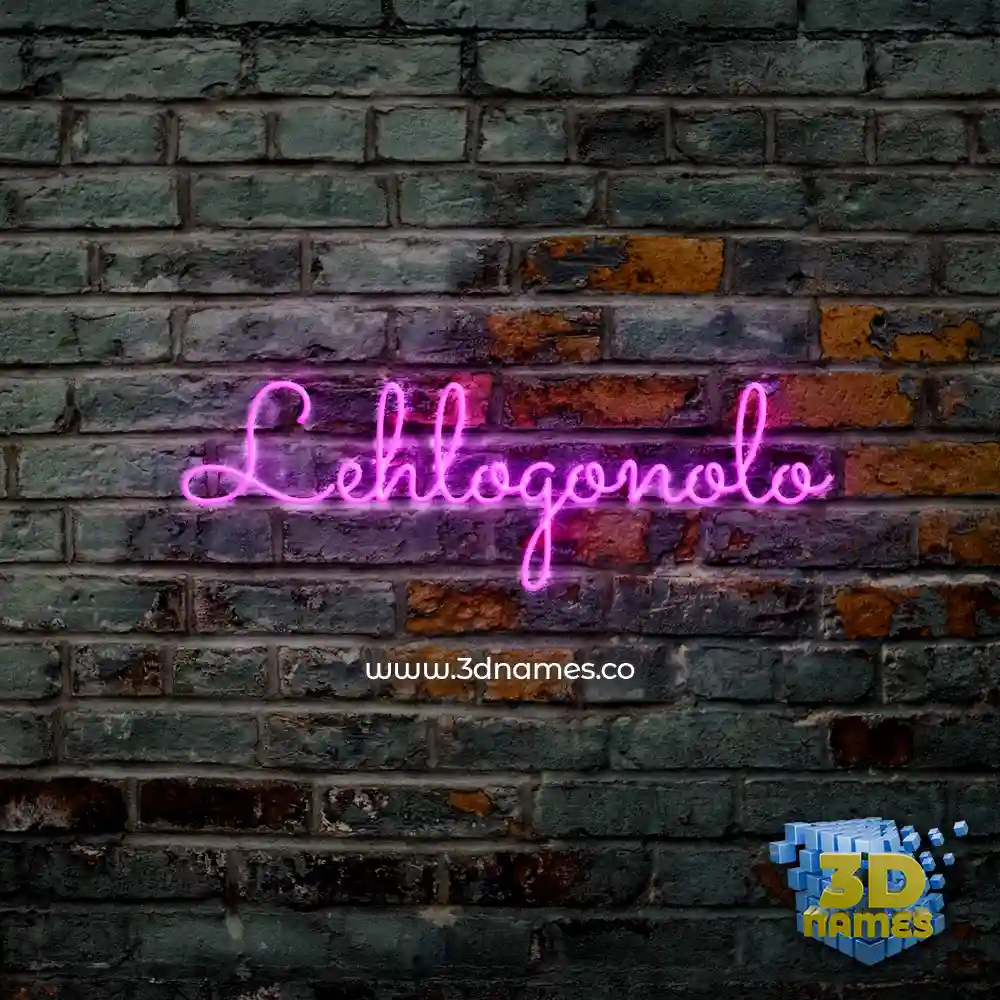 lehlogonolo in Pink Neon style - 3D name wallpaper