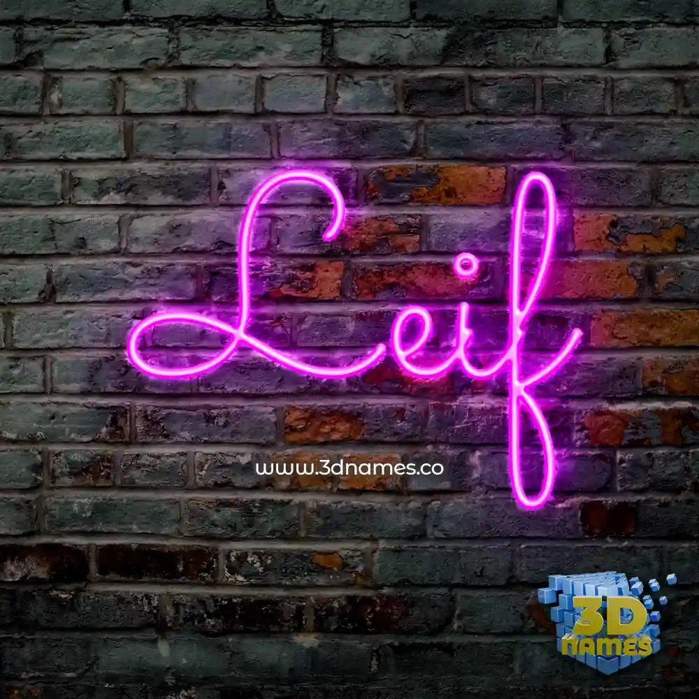 leif in Pink Neon style - 3D name wallpaper