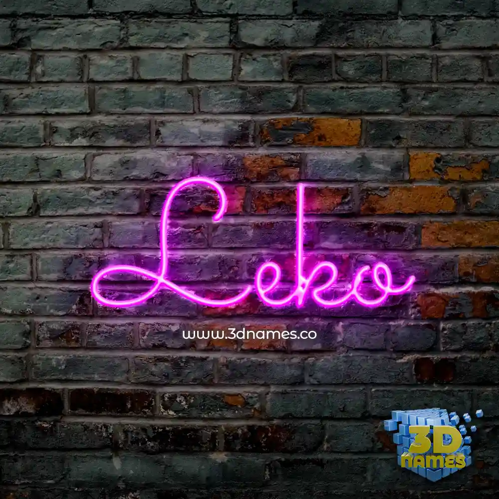 leko in Pink Neon style - 3D name wallpaper