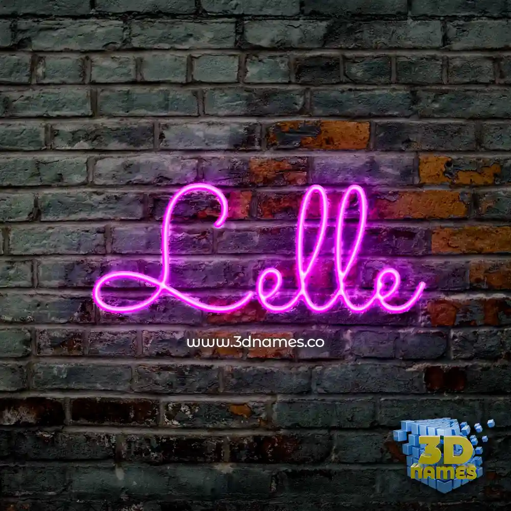 lelle in Pink Neon style - 3D name wallpaper