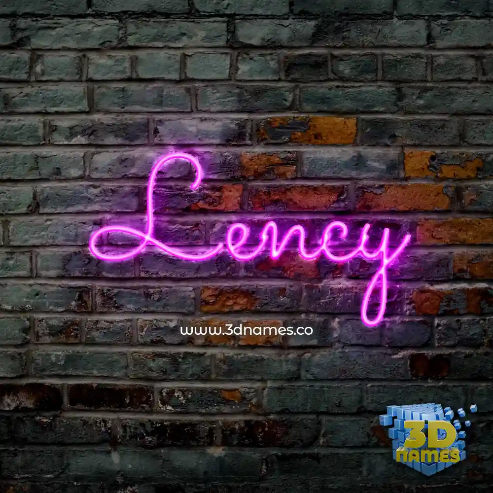 lency in Pink Neon style - 3D name wallpaper