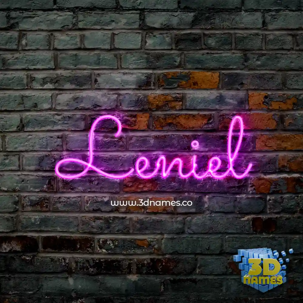 leniel in Pink Neon style - 3D name wallpaper