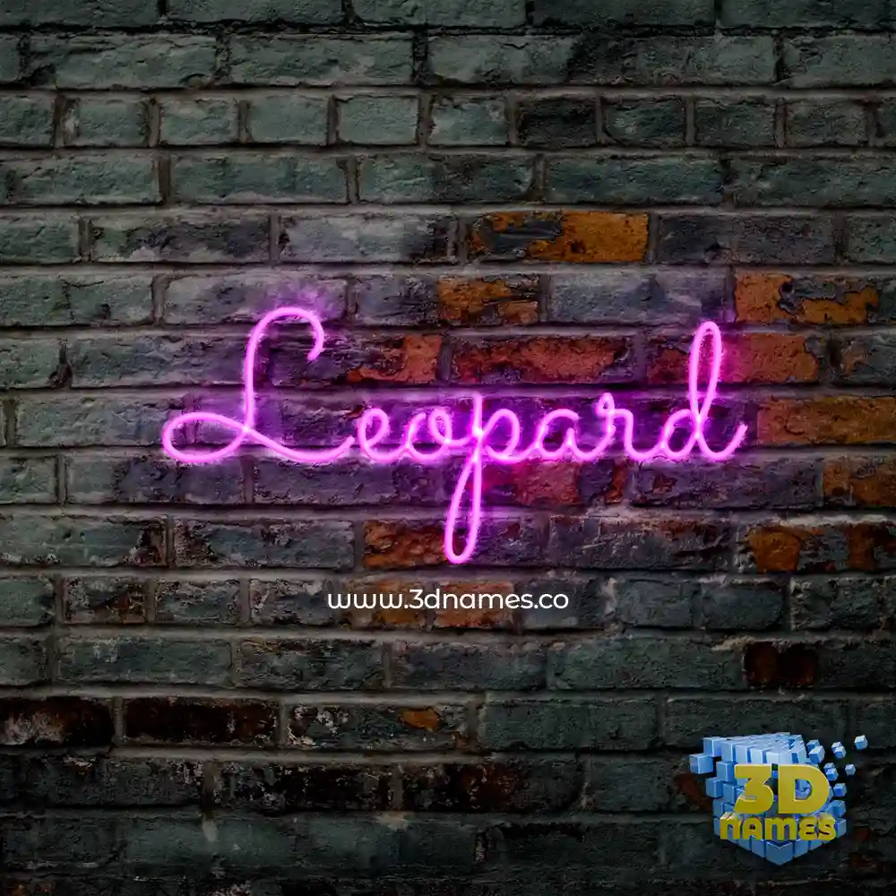 leopard in Pink Neon style - 3D name wallpaper