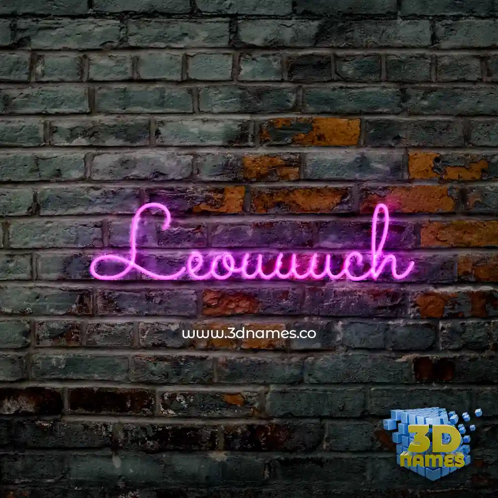 leouuuch in Pink Neon style - 3D name wallpaper