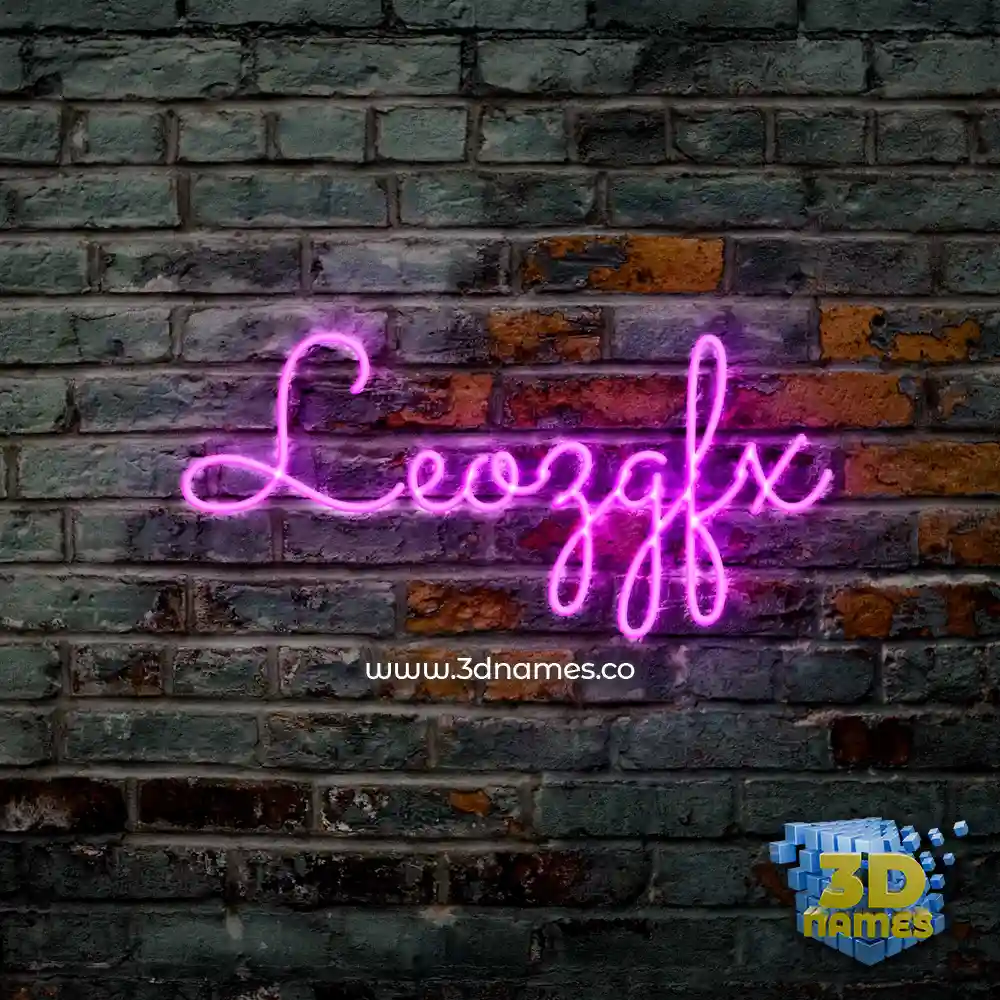 leozgfx in Pink Neon style - 3D name wallpaper