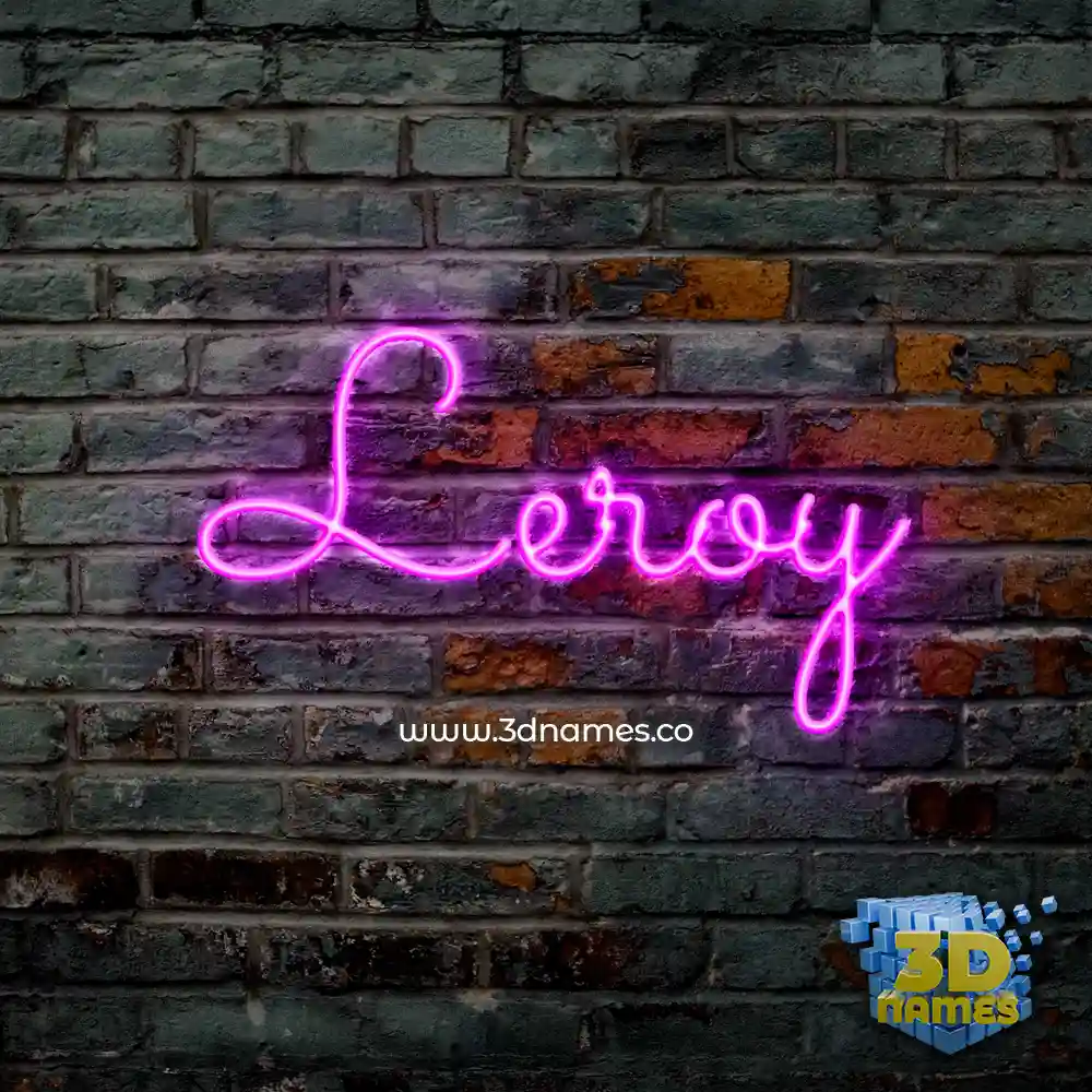 leroy in Pink Neon style - 3D name wallpaper