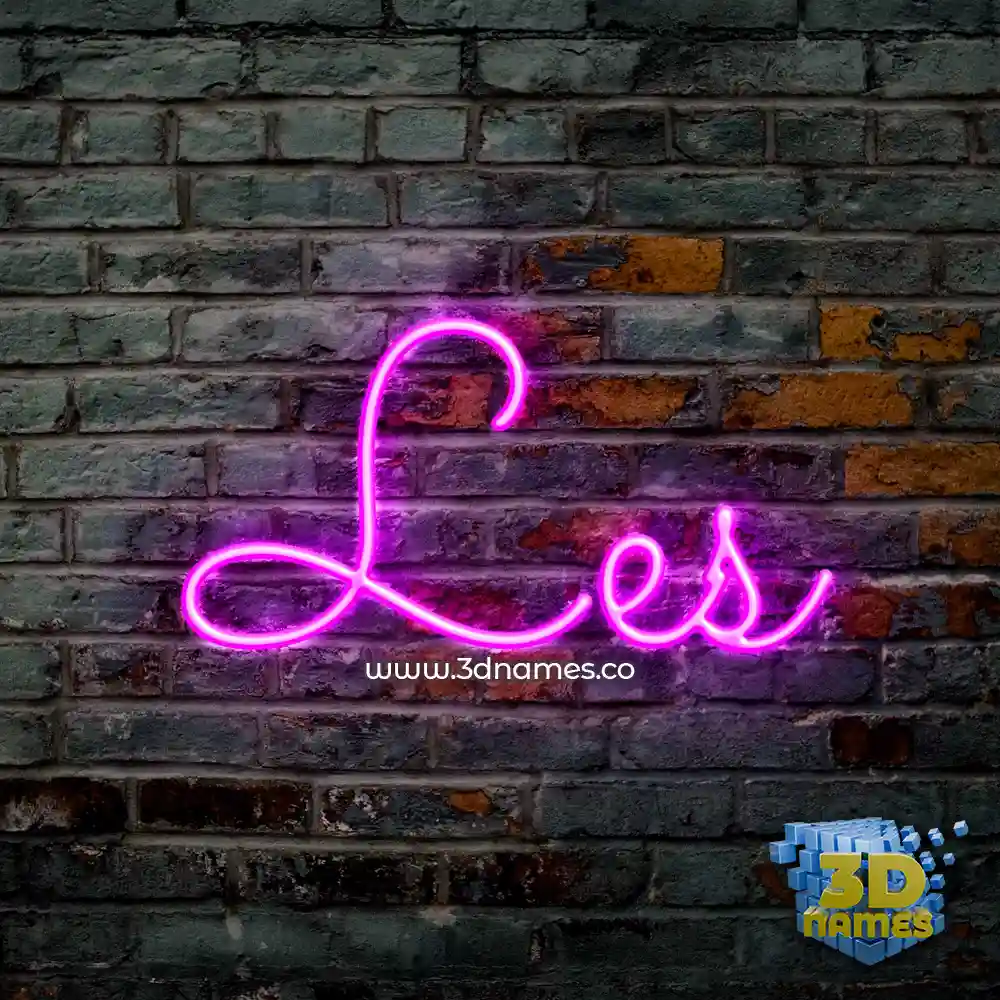 les in Pink Neon style - 3D name wallpaper