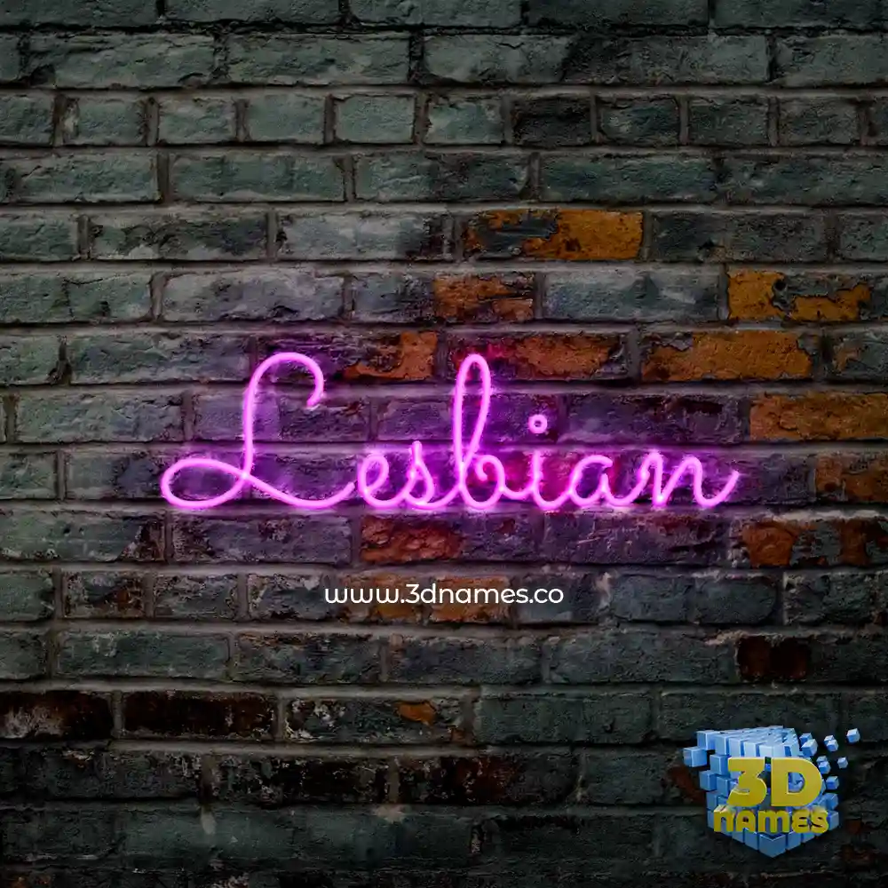 lesbian in Pink Neon style - 3D name wallpaper