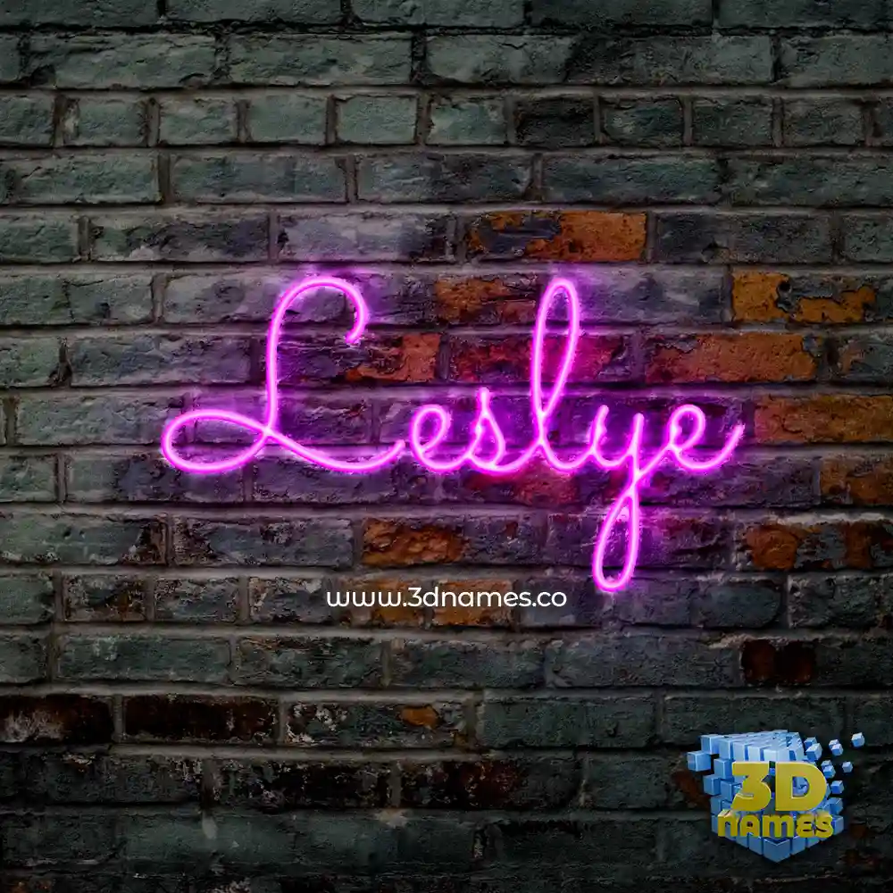 leslye in Pink Neon style - 3D name wallpaper