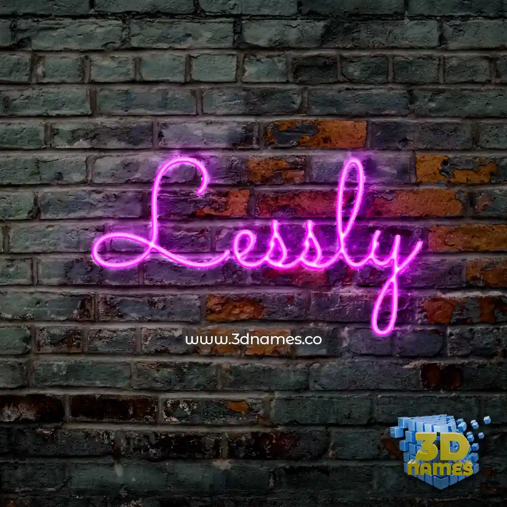 lessly in Pink Neon style - 3D name wallpaper