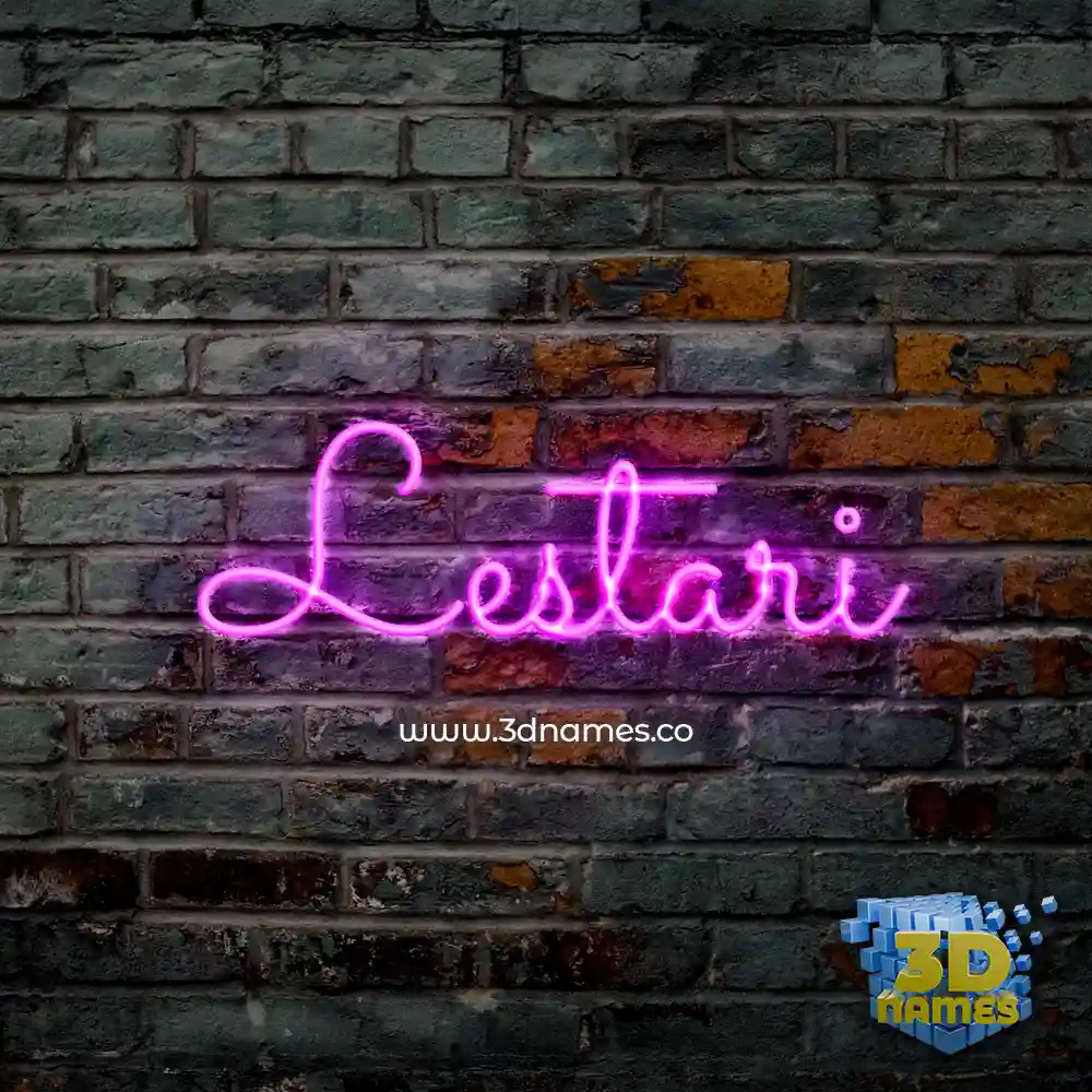 lestari in Pink Neon style - 3D name wallpaper