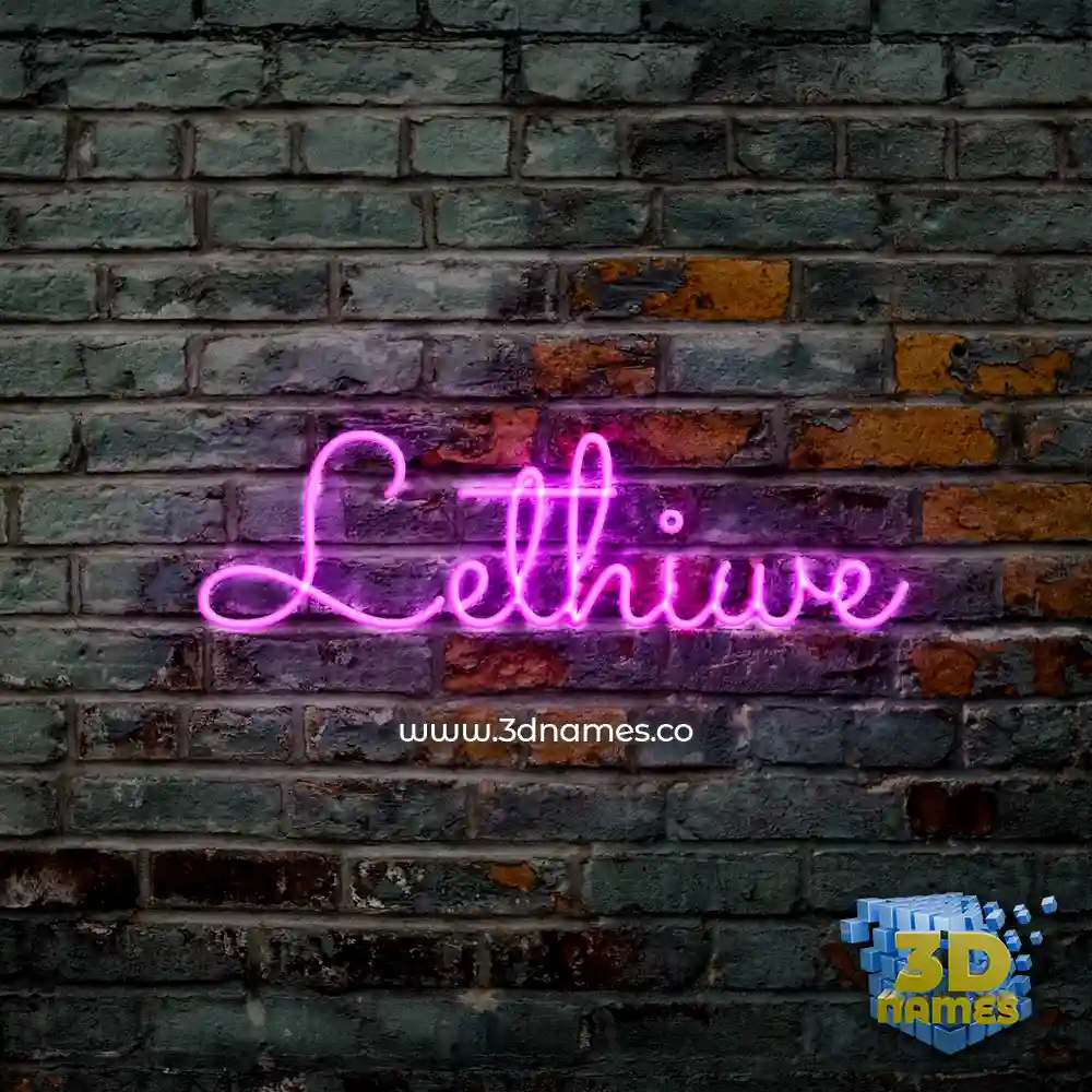 lethiwe in Pink Neon style - 3D name wallpaper