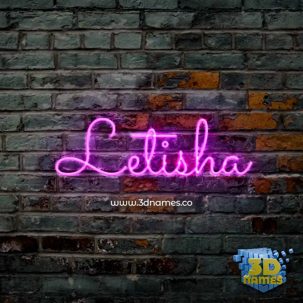 letisha in Pink Neon style - 3D name wallpaper