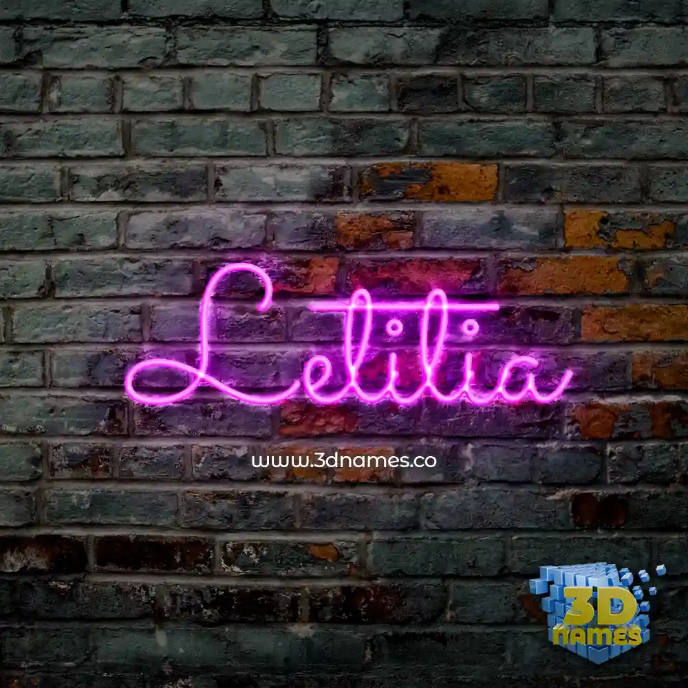 letitia in Pink Neon style - 3D name wallpaper