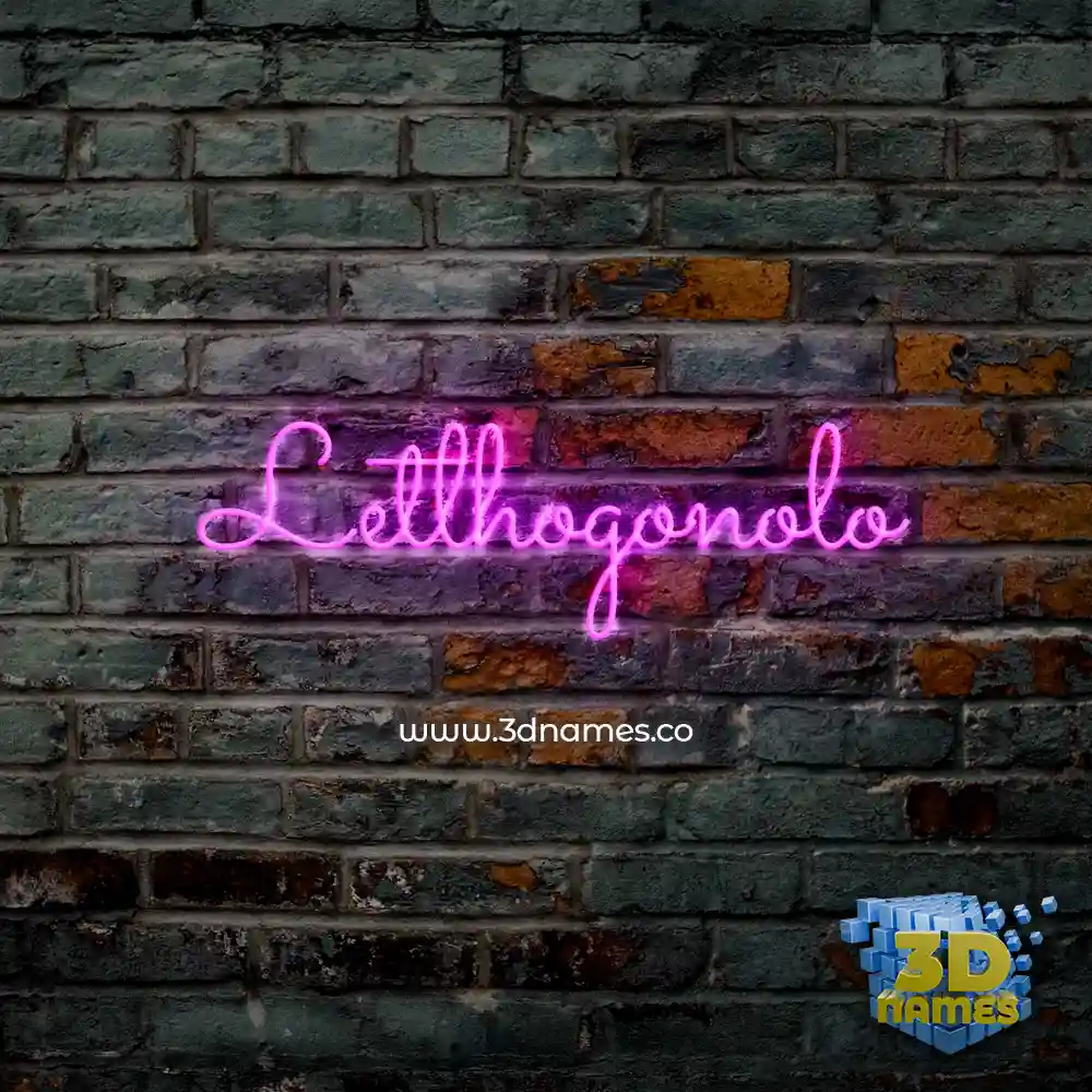 letlhogonolo in Pink Neon style - 3D name wallpaper