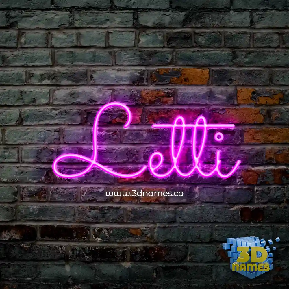 letti in Pink Neon style - 3D name wallpaper