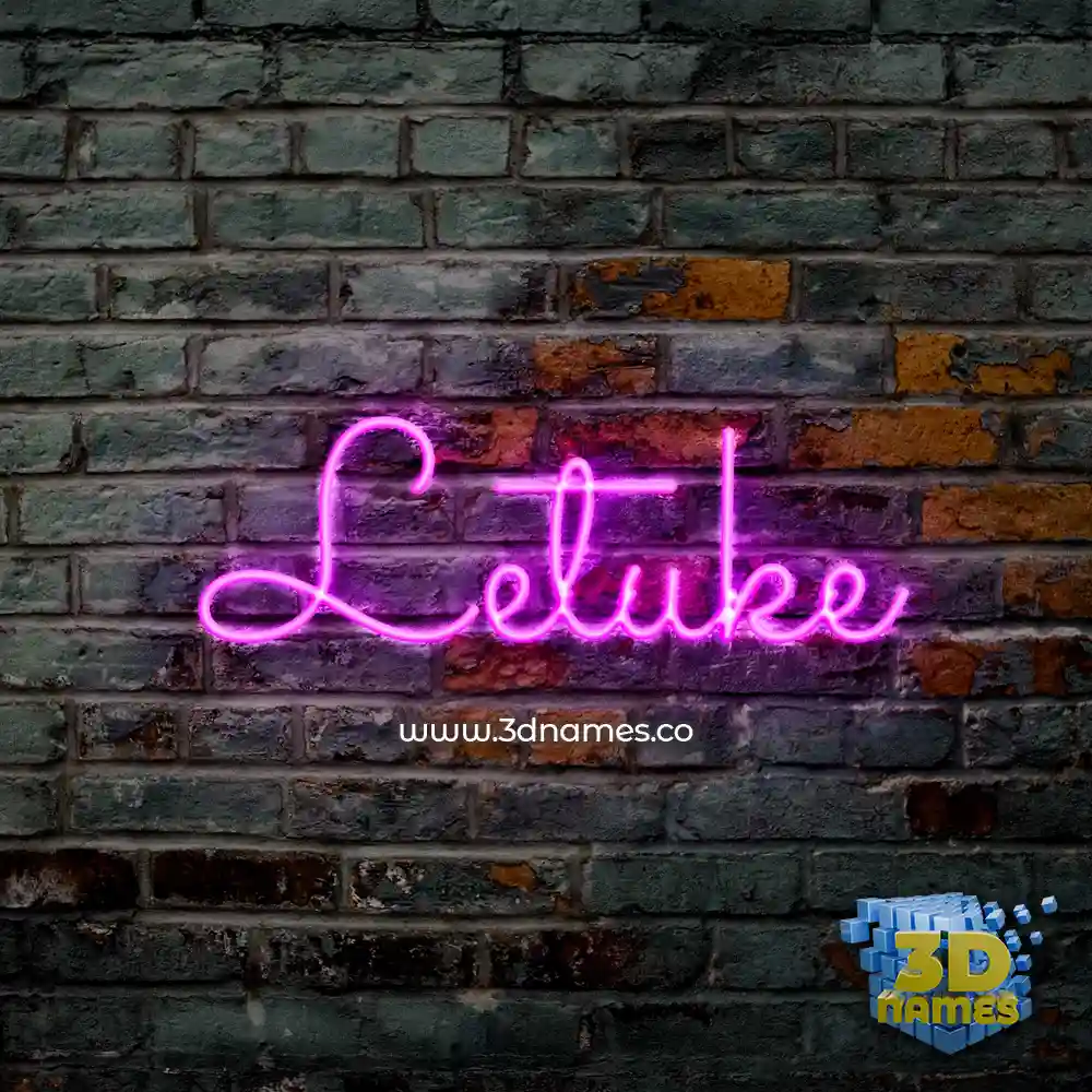 letuke in Pink Neon style - 3D name wallpaper