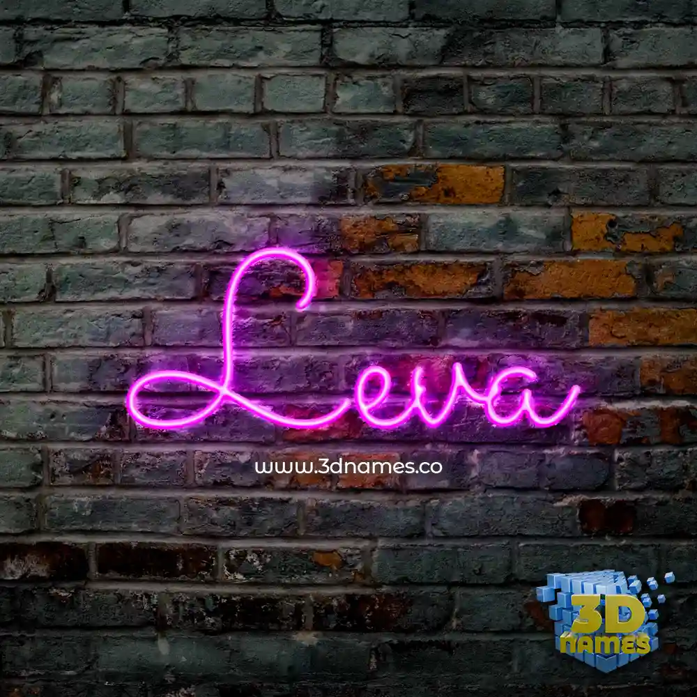 leva in Pink Neon style - 3D name wallpaper