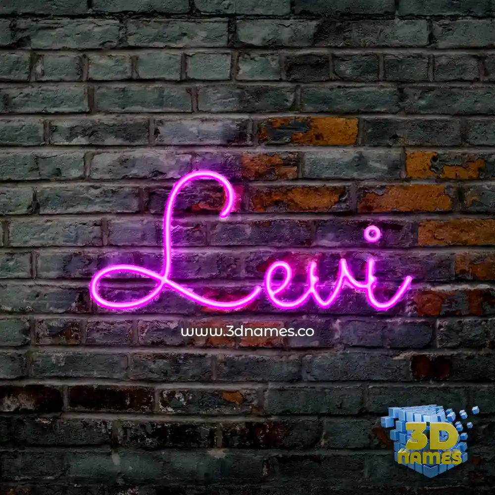 levi in Pink Neon style - 3D name wallpaper