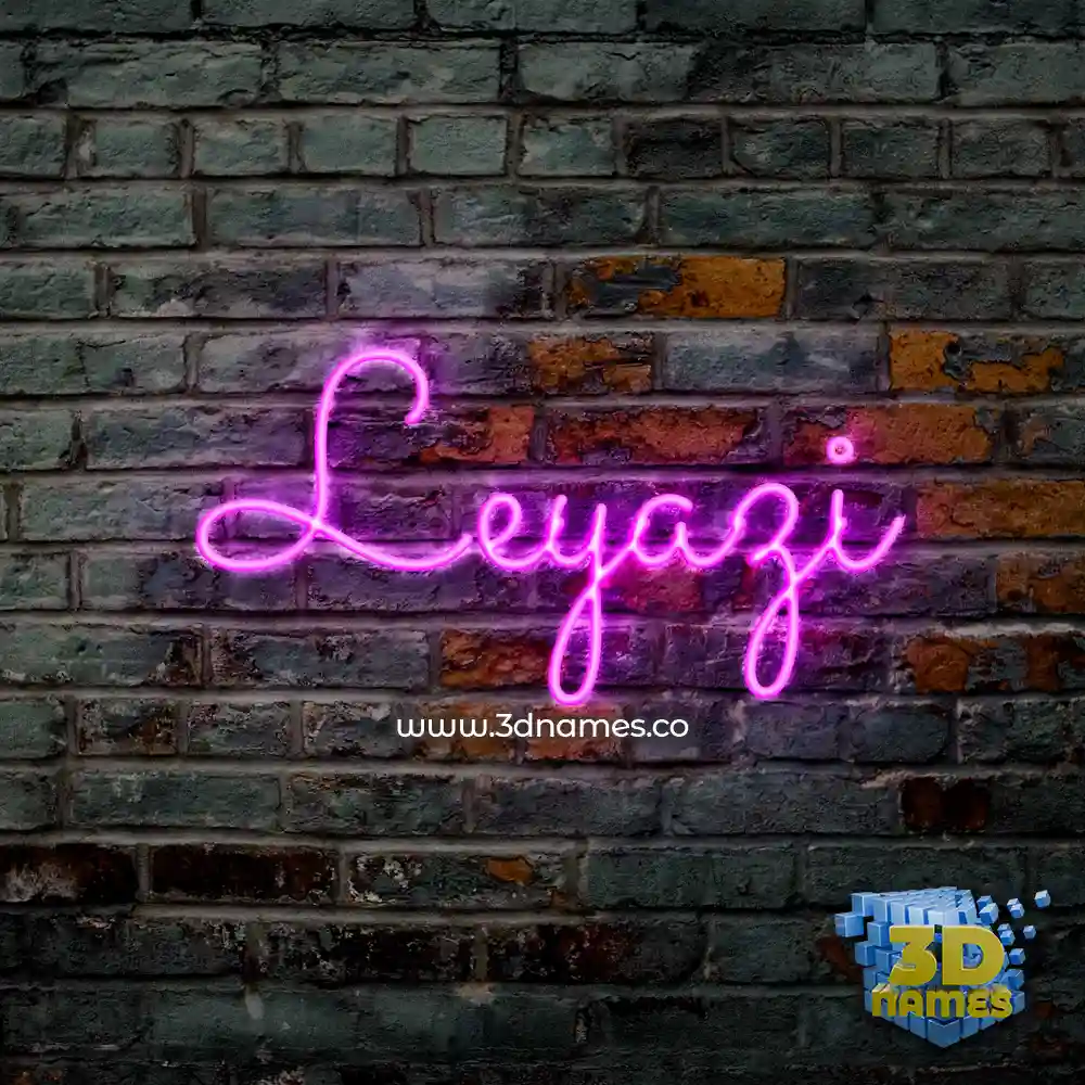 leyazi in Pink Neon style - 3D name wallpaper