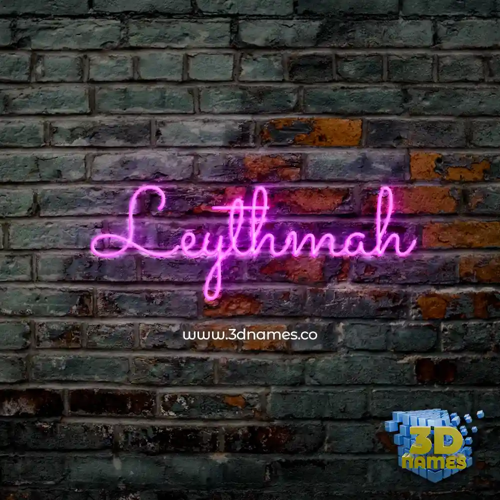 leythmah in Pink Neon style - 3D name wallpaper