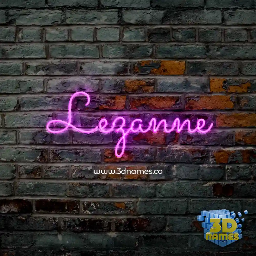 lezanne in Pink Neon style - 3D name wallpaper