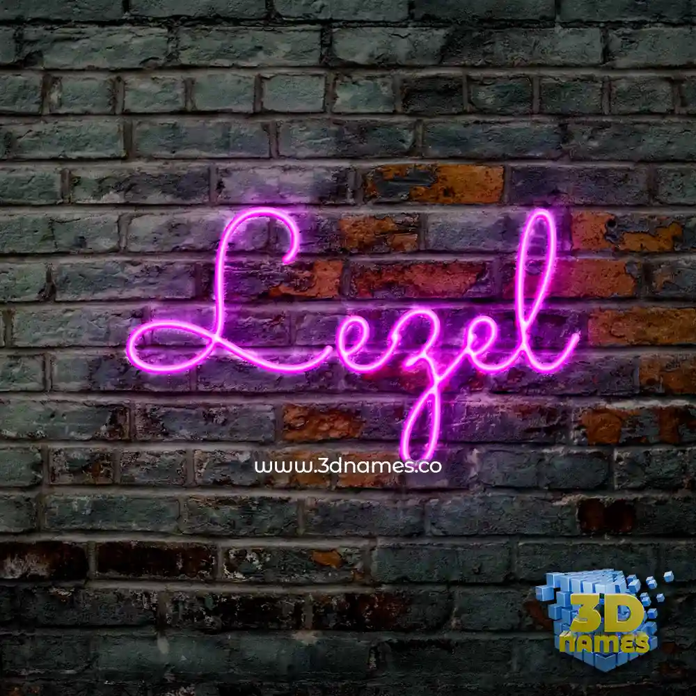 lezel in Pink Neon style - 3D name wallpaper