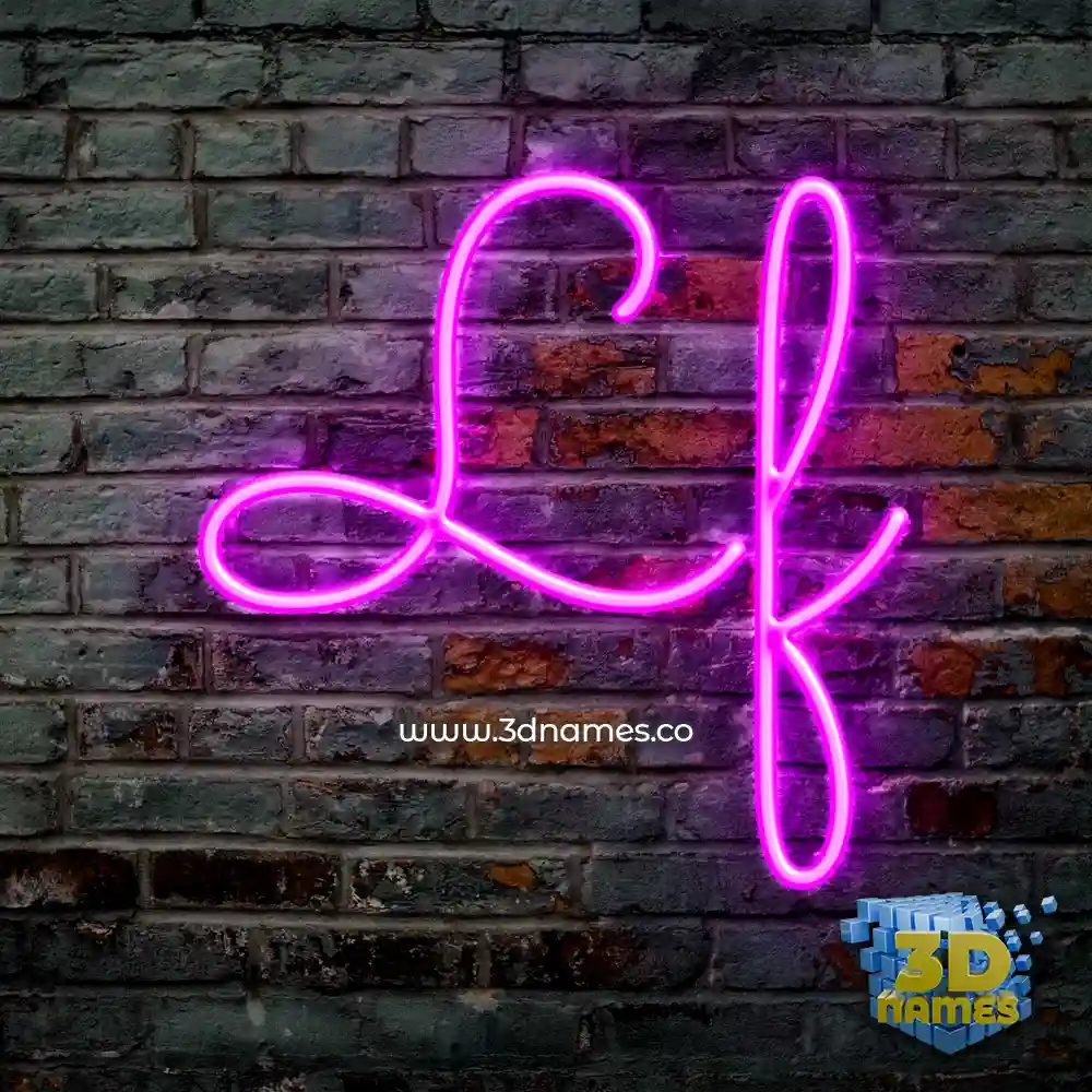 lf in Pink Neon style - 3D name wallpaper