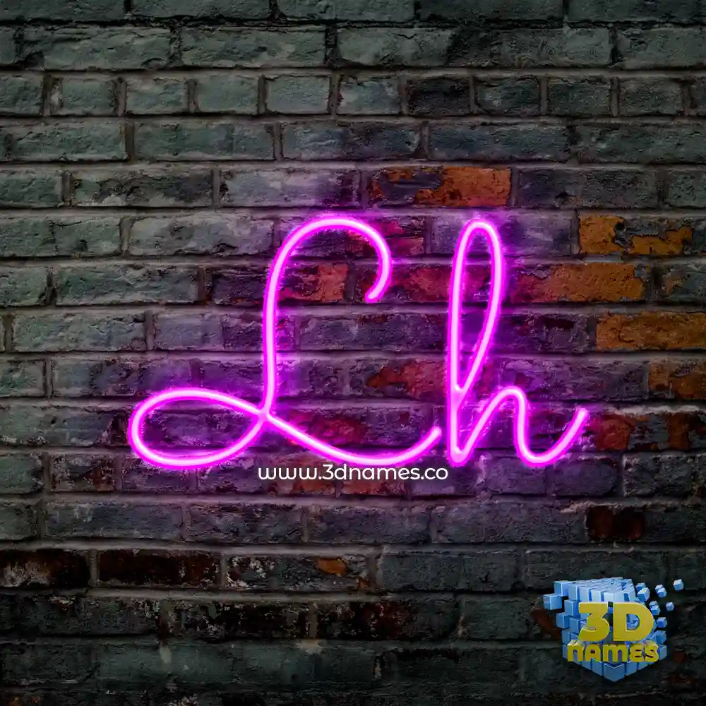 lh in Pink Neon style - 3D name wallpaper