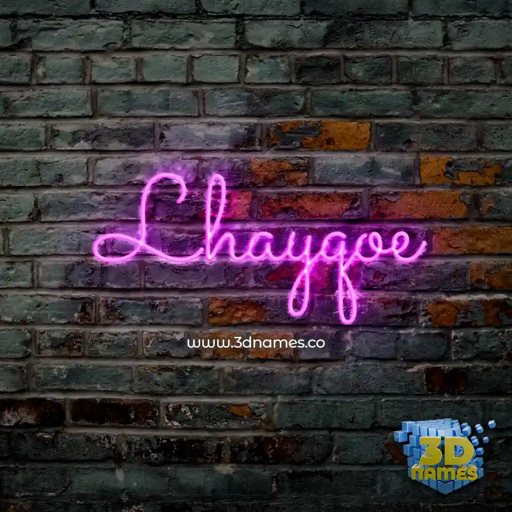 lhayqoe in Pink Neon style - 3D name wallpaper