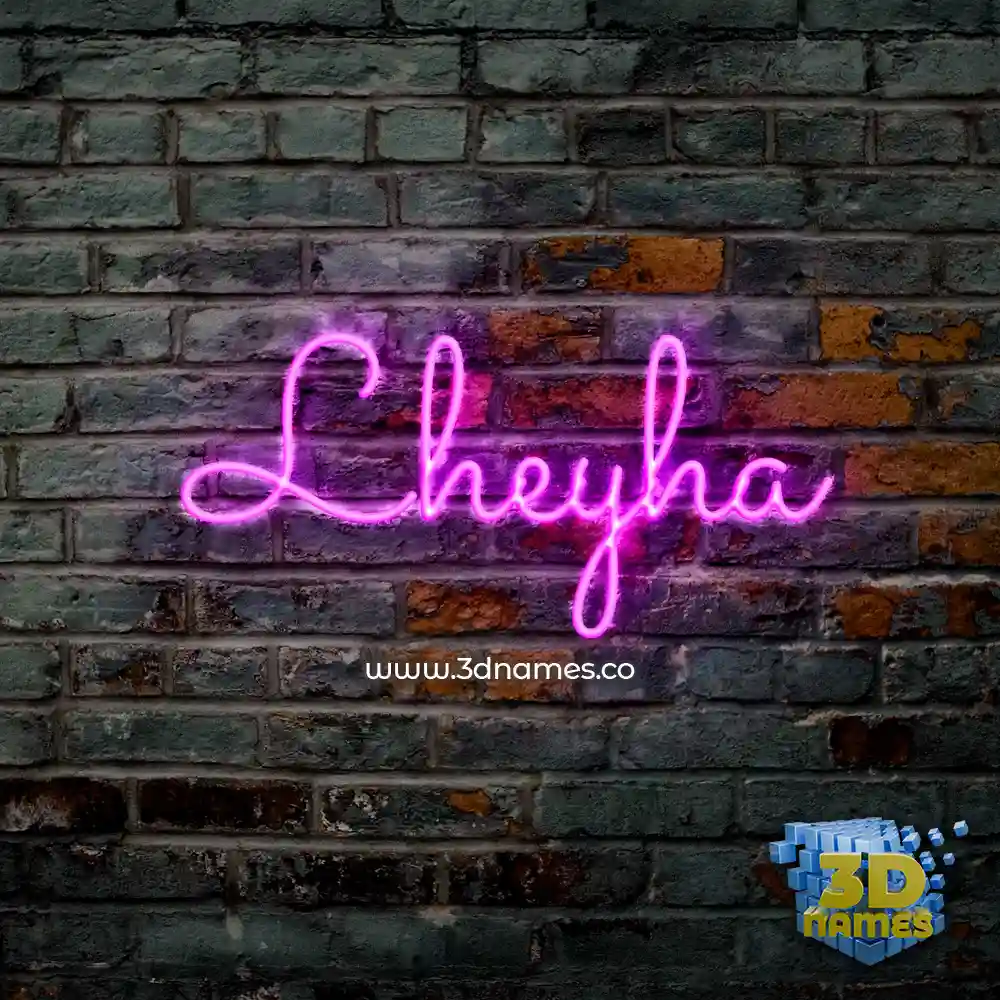 lheyha in Pink Neon style - 3D name wallpaper