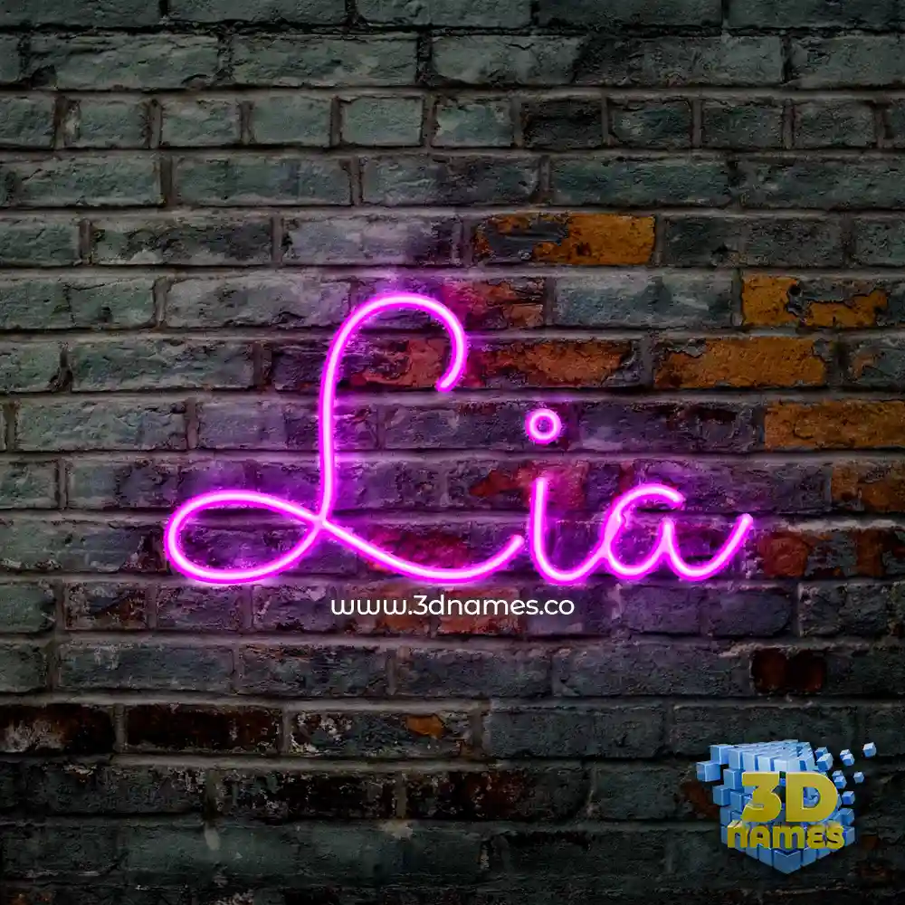 lia in Pink Neon style - 3D name wallpaper