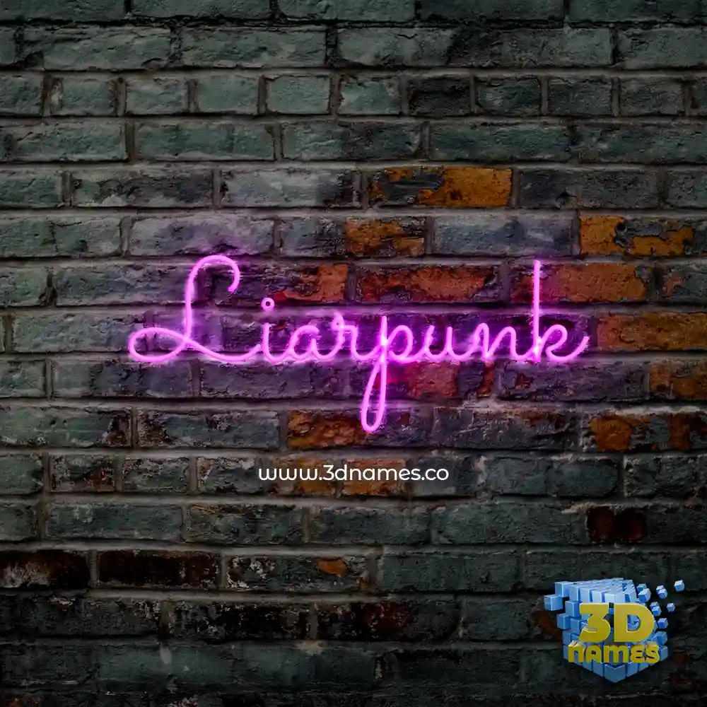 liarpunk in Pink Neon style - 3D name wallpaper