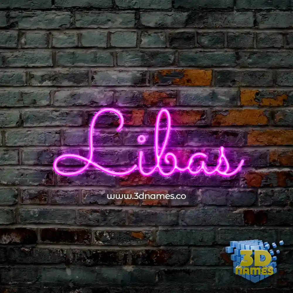 libas in Pink Neon style - 3D name wallpaper