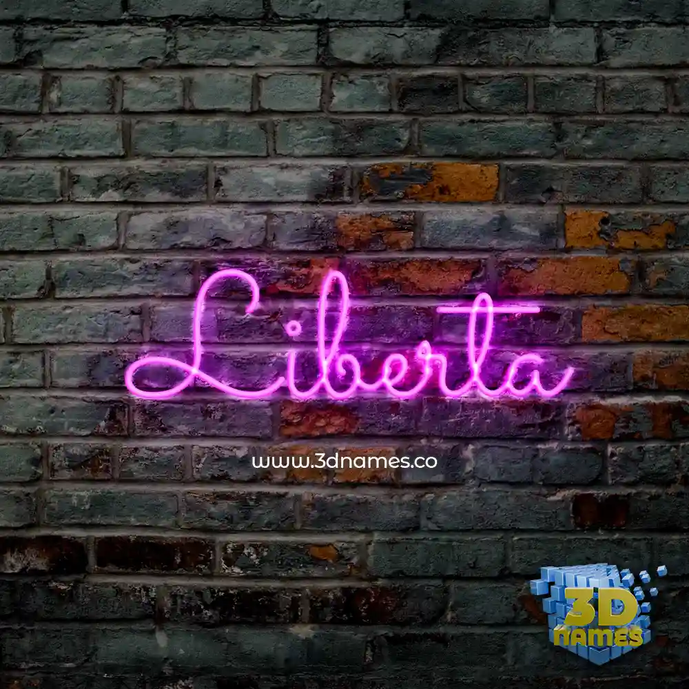liberta in Pink Neon style - 3D name wallpaper