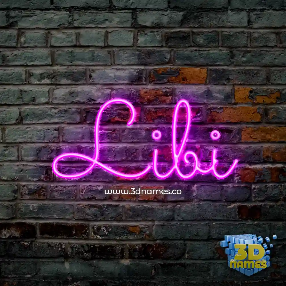 libi in Pink Neon style - 3D name wallpaper
