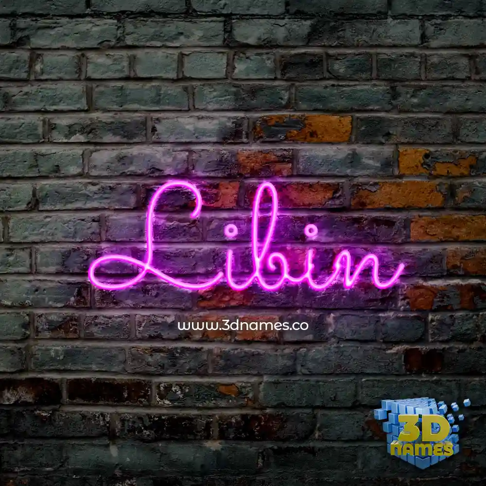libin in Pink Neon style - 3D name wallpaper
