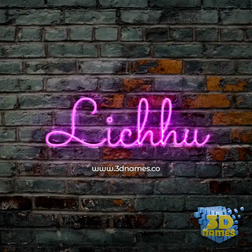 lichhu in Pink Neon style - 3D name wallpaper