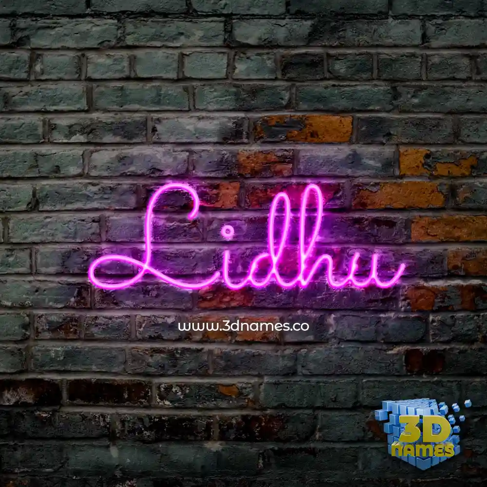 lidhu in Pink Neon style - 3D name wallpaper