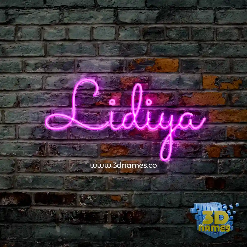 lidiya in Pink Neon style - 3D name wallpaper