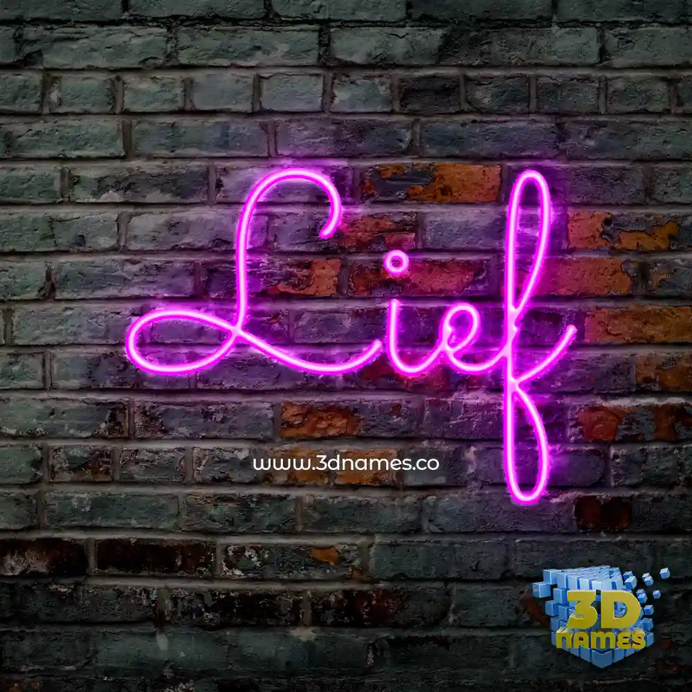lief in Pink Neon style - 3D name wallpaper