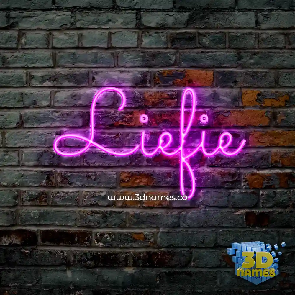 liefie in Pink Neon style - 3D name wallpaper