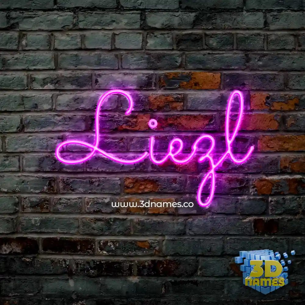 liezl in Pink Neon style - 3D name wallpaper