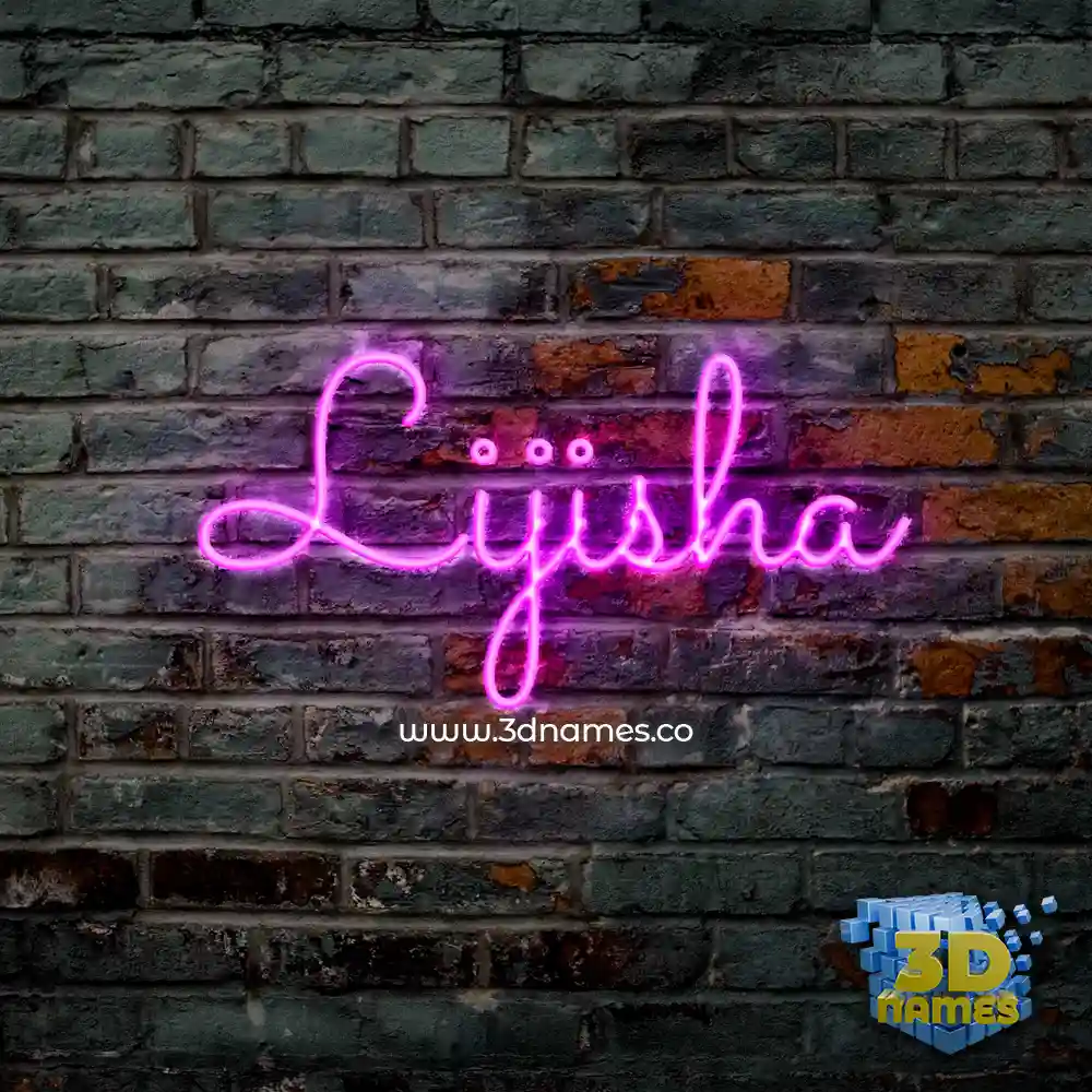 lijisha in Pink Neon style - 3D name wallpaper