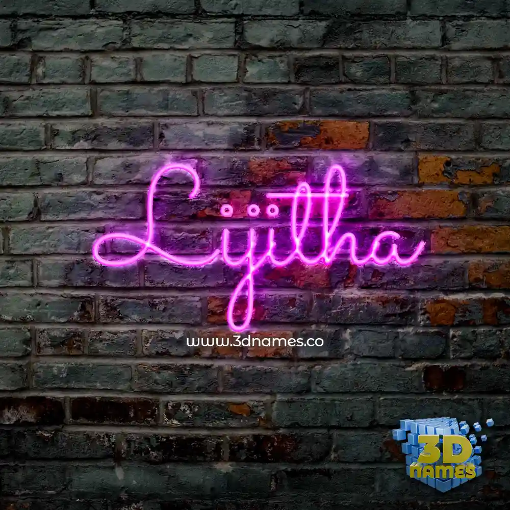 lijitha in Pink Neon style - 3D name wallpaper