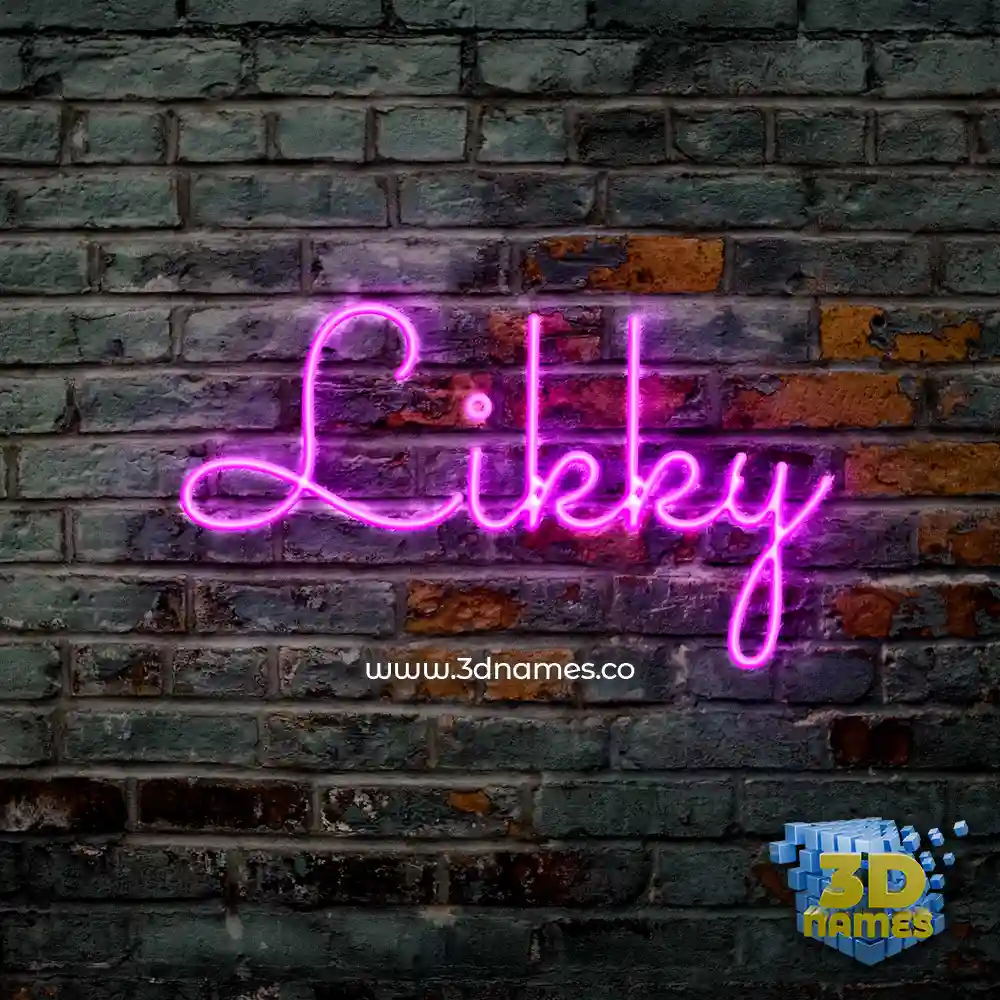 likky in Pink Neon style - 3D name wallpaper