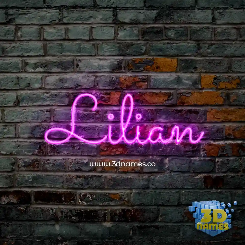 lilian in Pink Neon style - 3D name wallpaper
