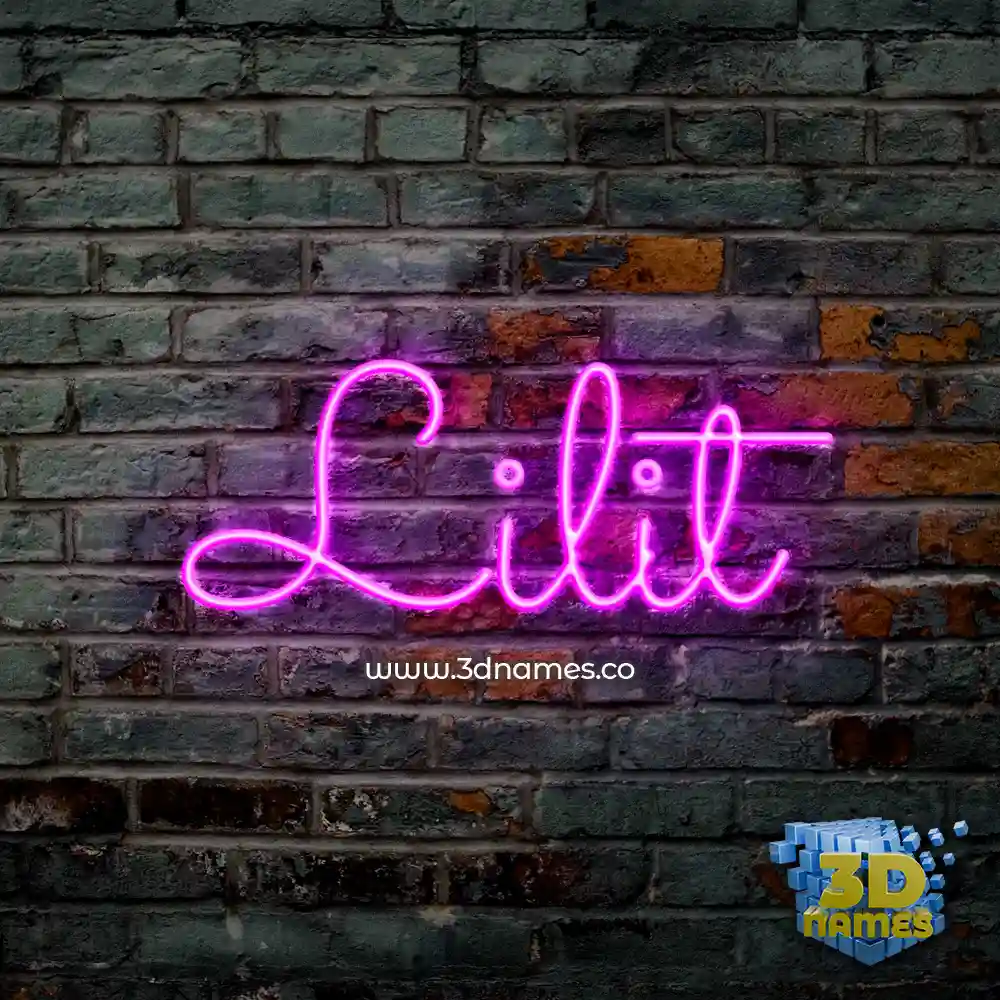 lilit in Pink Neon style - 3D name wallpaper