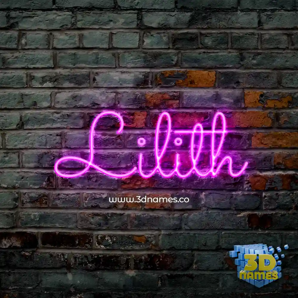 lilith in Pink Neon style - 3D name wallpaper